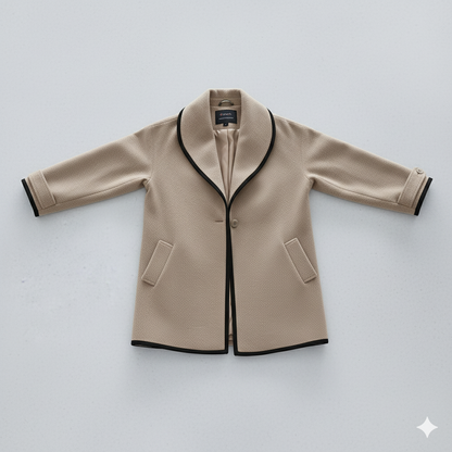 Eleganter Damenmantel mit Kontrastdetails | Herbst/Winter