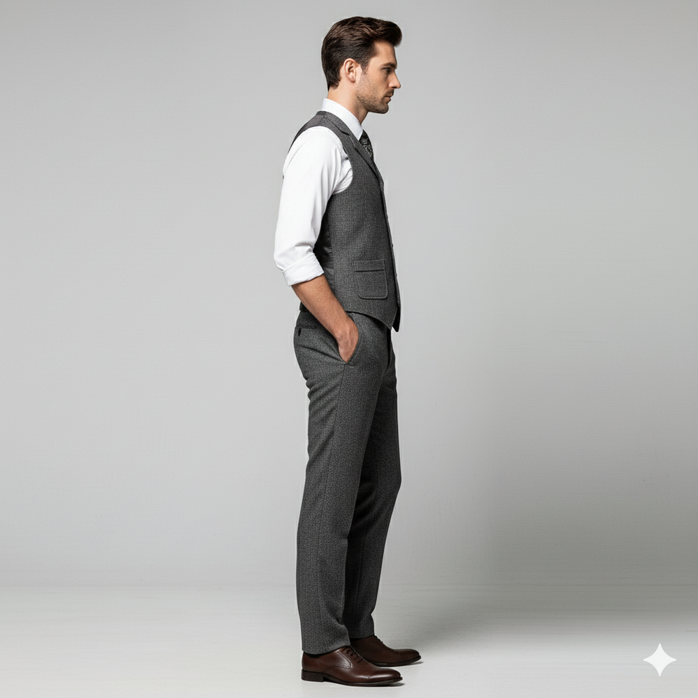 Herren Weste mit Fischgrätenmuster | Elegant & Modern | Herbst/Winter