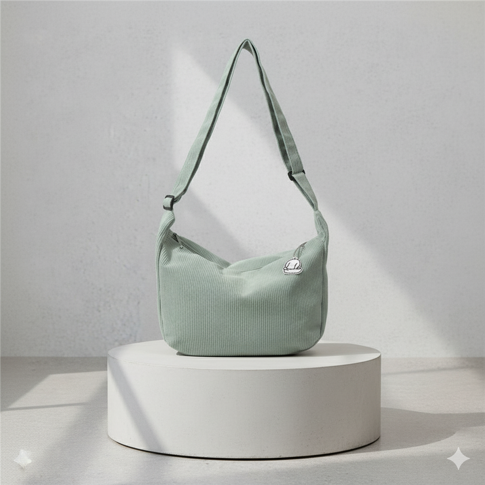 Lässige Damen Umhängetasche aus Cord | Leicht & Bequem