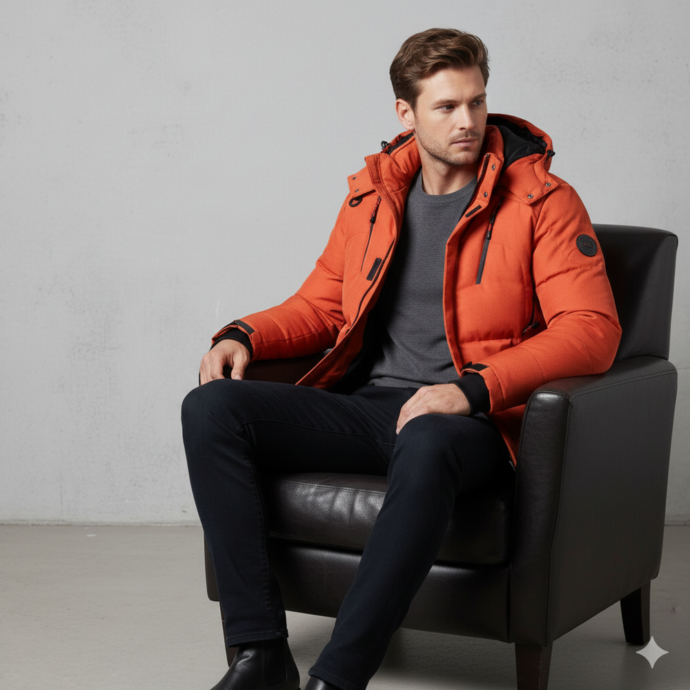 Warme Herren Daunenjacke mit Kapuze | Winter | Outdoor