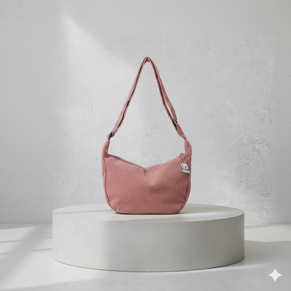 Lässige Damen Umhängetasche aus Cord | Leicht & Bequem