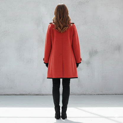 Eleganter Damenmantel mit Kontrastdetails | Herbst/Winter