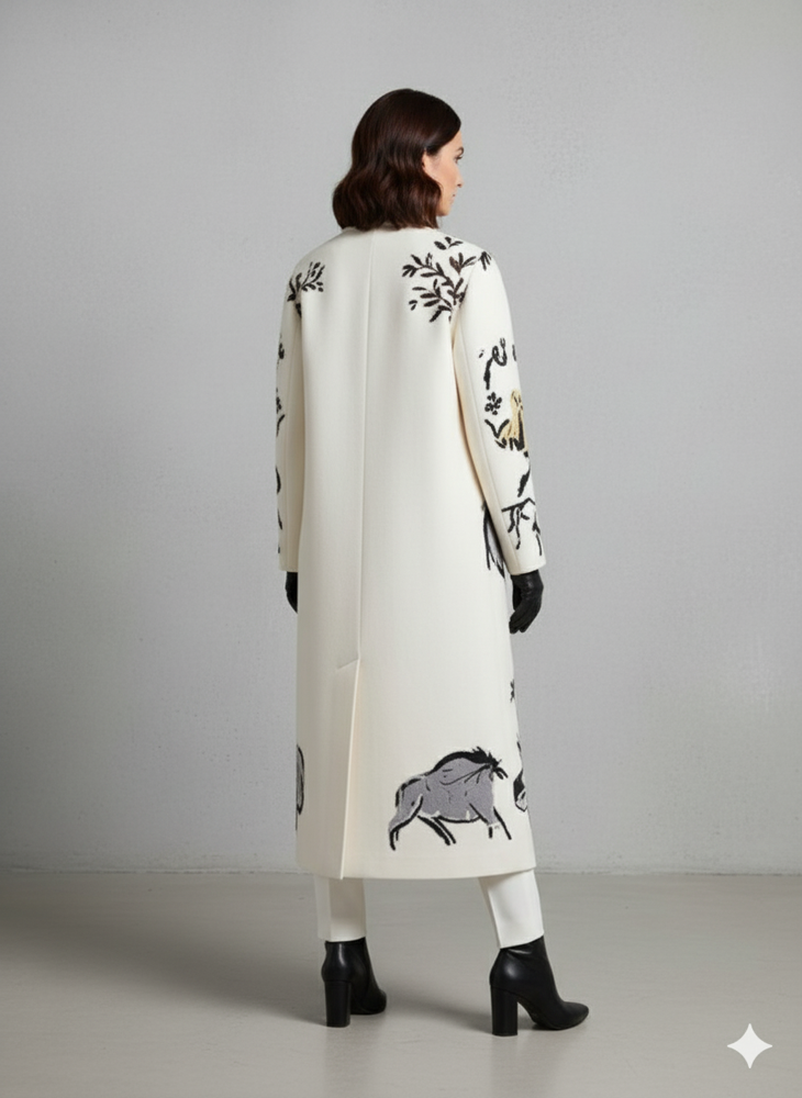 Damen Wollmantel mit Karomuster | Oversize & Warm | Winter