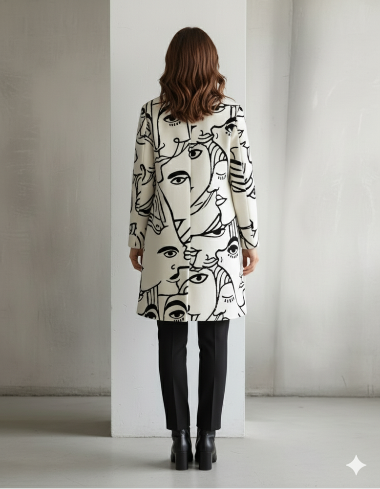 Damen Wollmantel mit Karomuster | Oversize & Warm | Winter