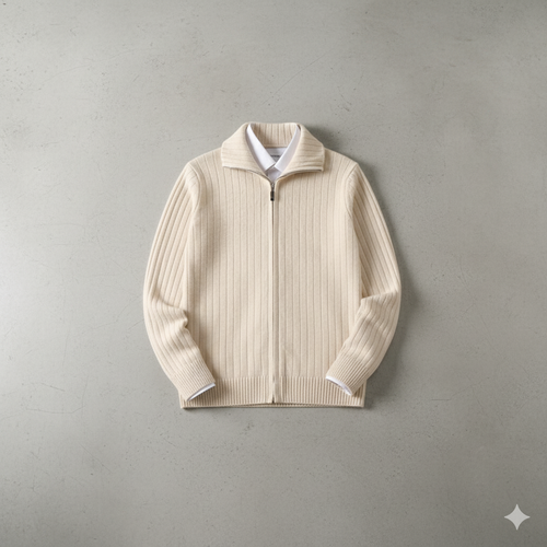 Herren Wollpullover mit Reißverschlusskragen | Elegant | Winter