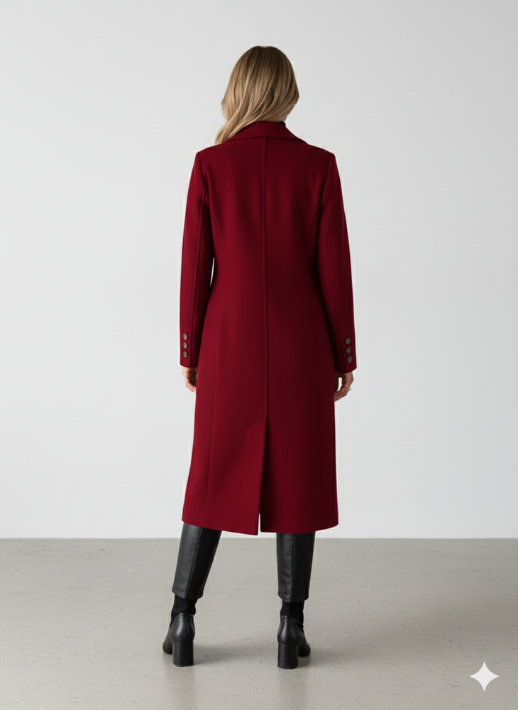 Damen Mantel mit Reverskragen | Doppelreihig & Elegant | Herbst/Winter