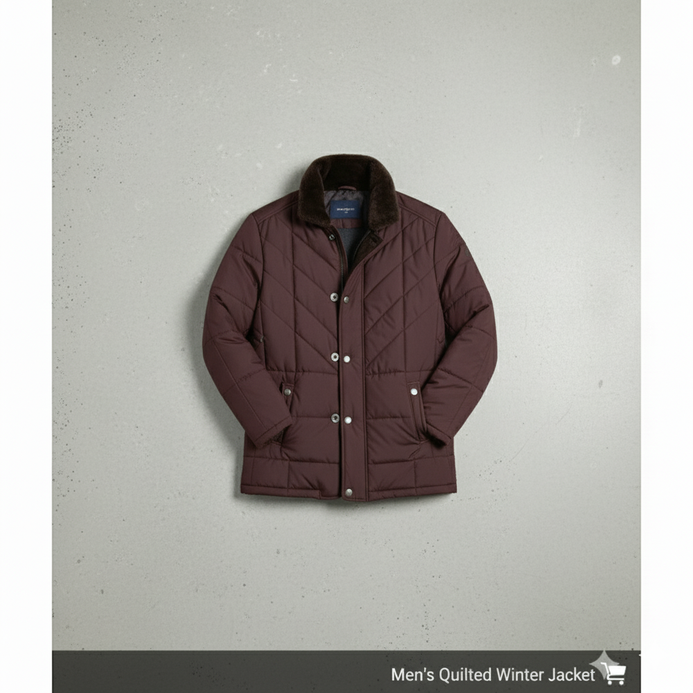 Elegante Herren Steppjacke mit Stehkragen | Warm | Winter