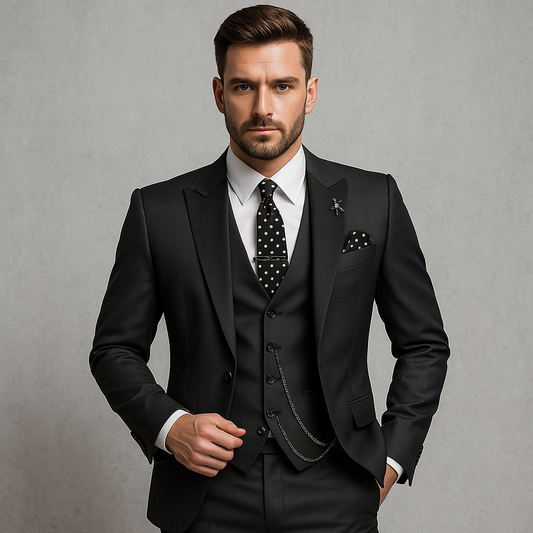 ENGEL Herren Anzug – Slim Fit, 3-teilig mit Weste und Sakko