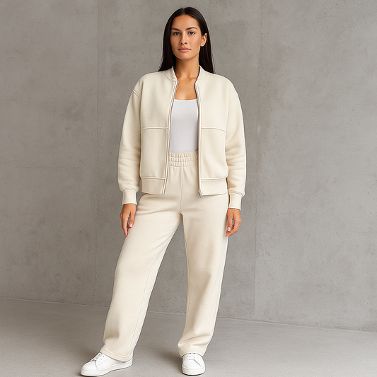 ENGEL – Damen Zweiteiler Freizeitanzug Elegant & Bequem mit Reißverschlussjacke