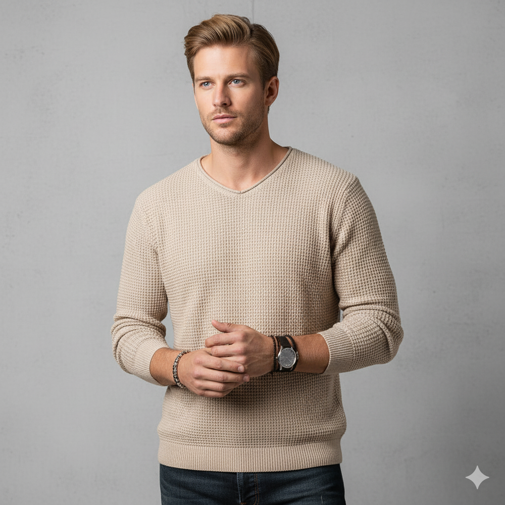 Lässiger Damen Strickpullover mit V-Ausschnitt | Freizeit | Herbst