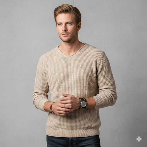 Lässiger Damen Strickpullover mit V-Ausschnitt | Freizeit | Herbst