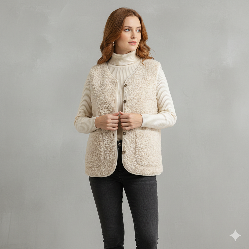Kuschelige Damenweste aus Plüsch | Warm & Bequem für Herbst/Winter