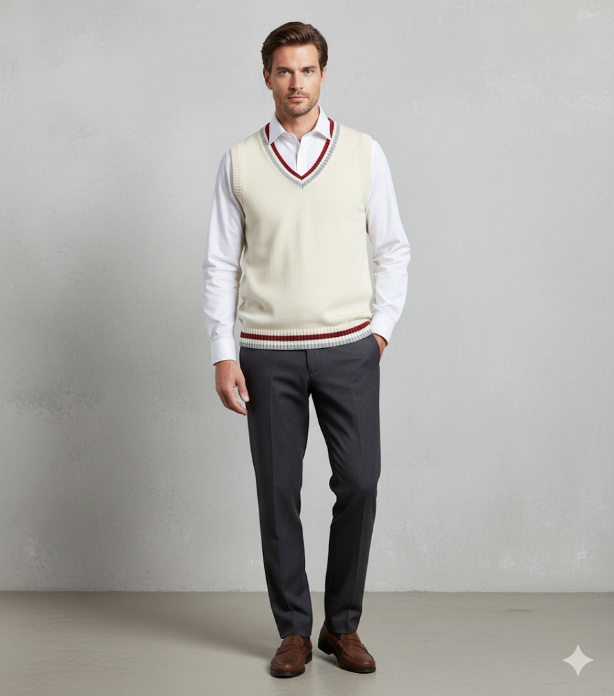 Herren Strickweste im College Stil | Herbst | Übergröße