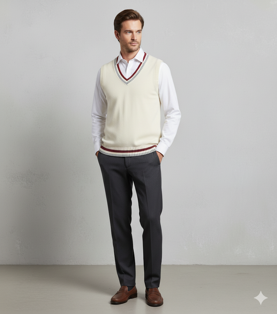 Herren Strickweste im College Stil | Herbst | Übergröße