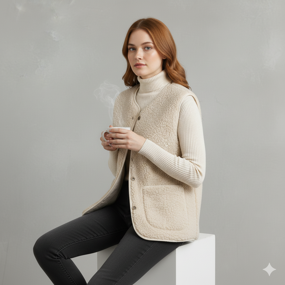 Kuschelige Damenweste aus Plüsch | Warm & Bequem für Herbst/Winter