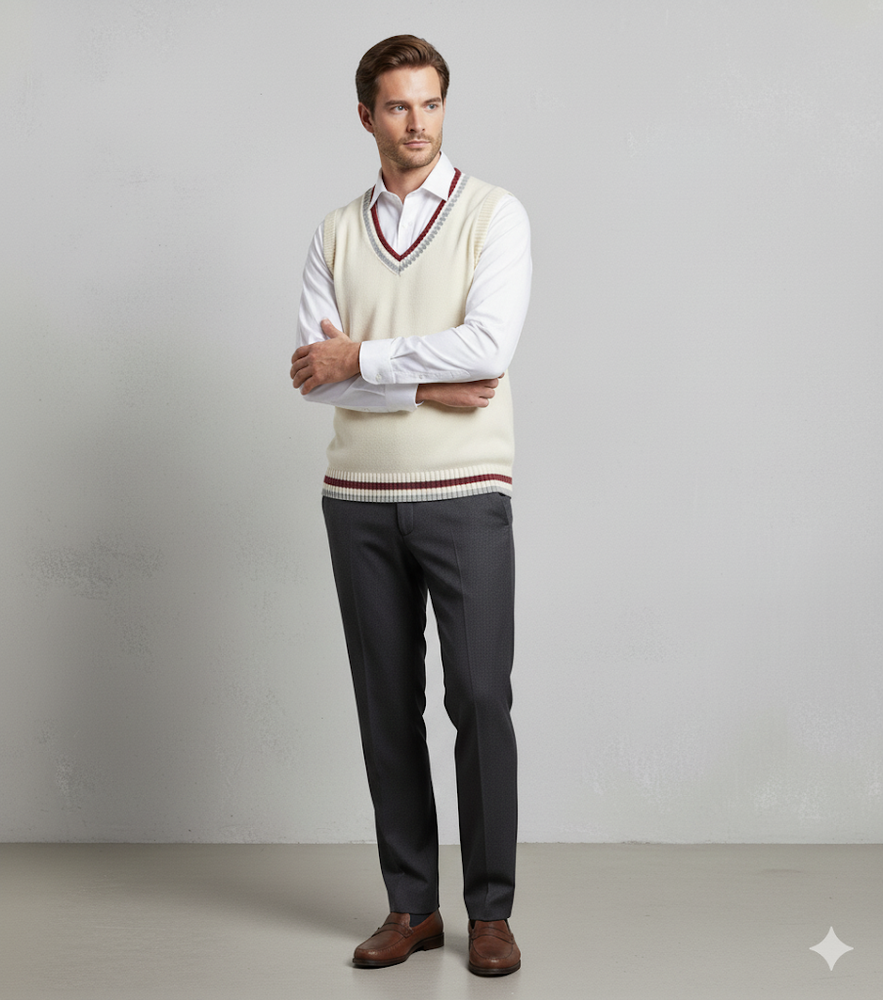 Herren Strickweste im College Stil | Herbst | Übergröße