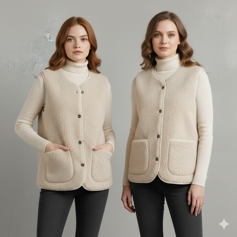 Kuschelige Damenweste aus Plüsch | Warm & Bequem für Herbst/Winter