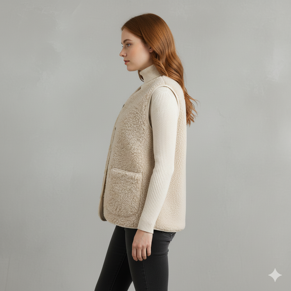 Kuschelige Damenweste aus Plüsch | Warm & Bequem für Herbst/Winter