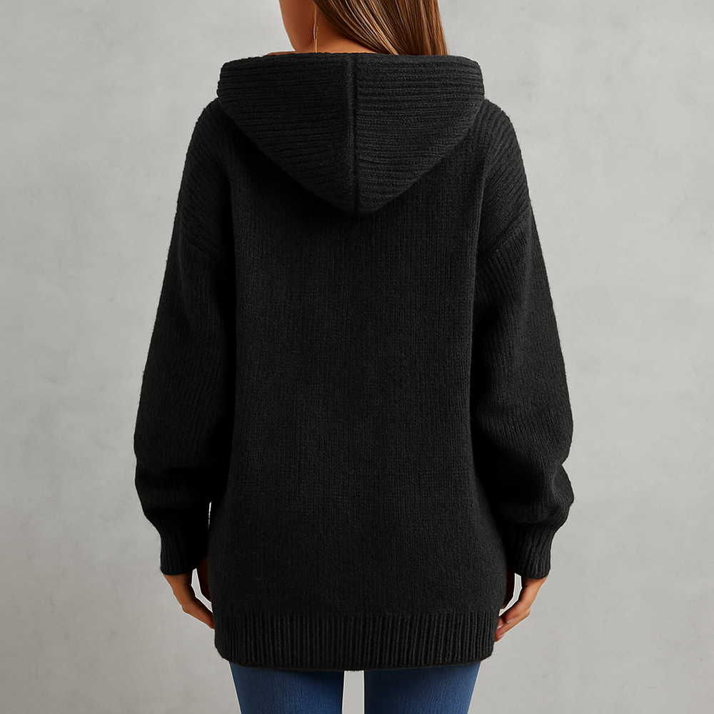 Kuscheliger Damen Strickjacke mit Kapuze | Warm für Herbst/Winter