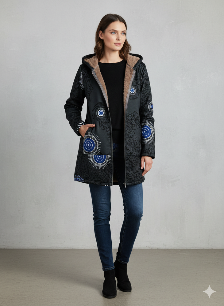 Damen Fleecejacke mit Kapuze | Plüsch & Kuschelig | Herbst/Winter