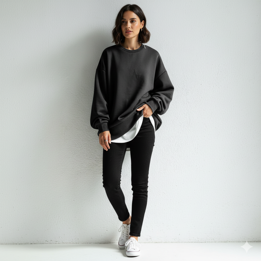 Lässiger Damen Hoodie mit Rundhalsausschnitt | Freizeit & Winter