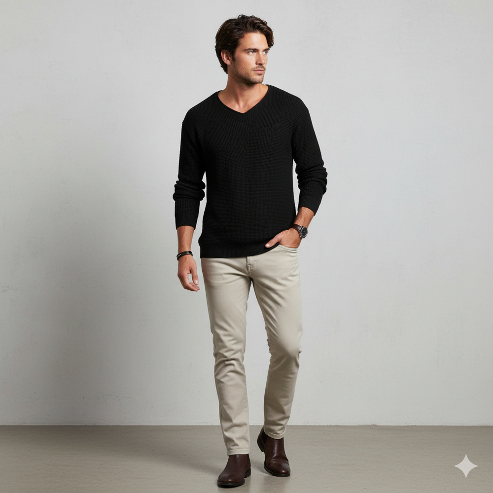 Lässiger Damen Strickpullover mit V-Ausschnitt | Freizeit | Herbst