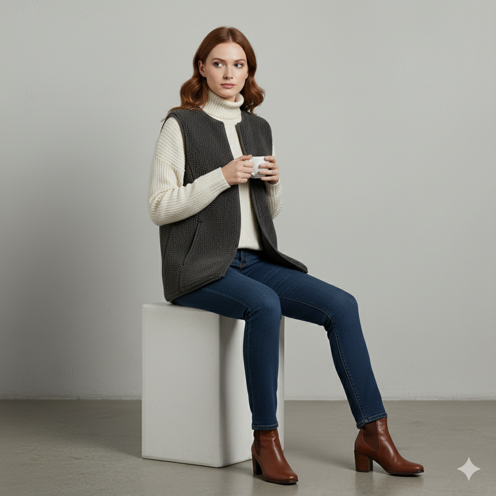 Kuschelige Damenweste aus Plüsch | Warm & Bequem für Herbst/Winter