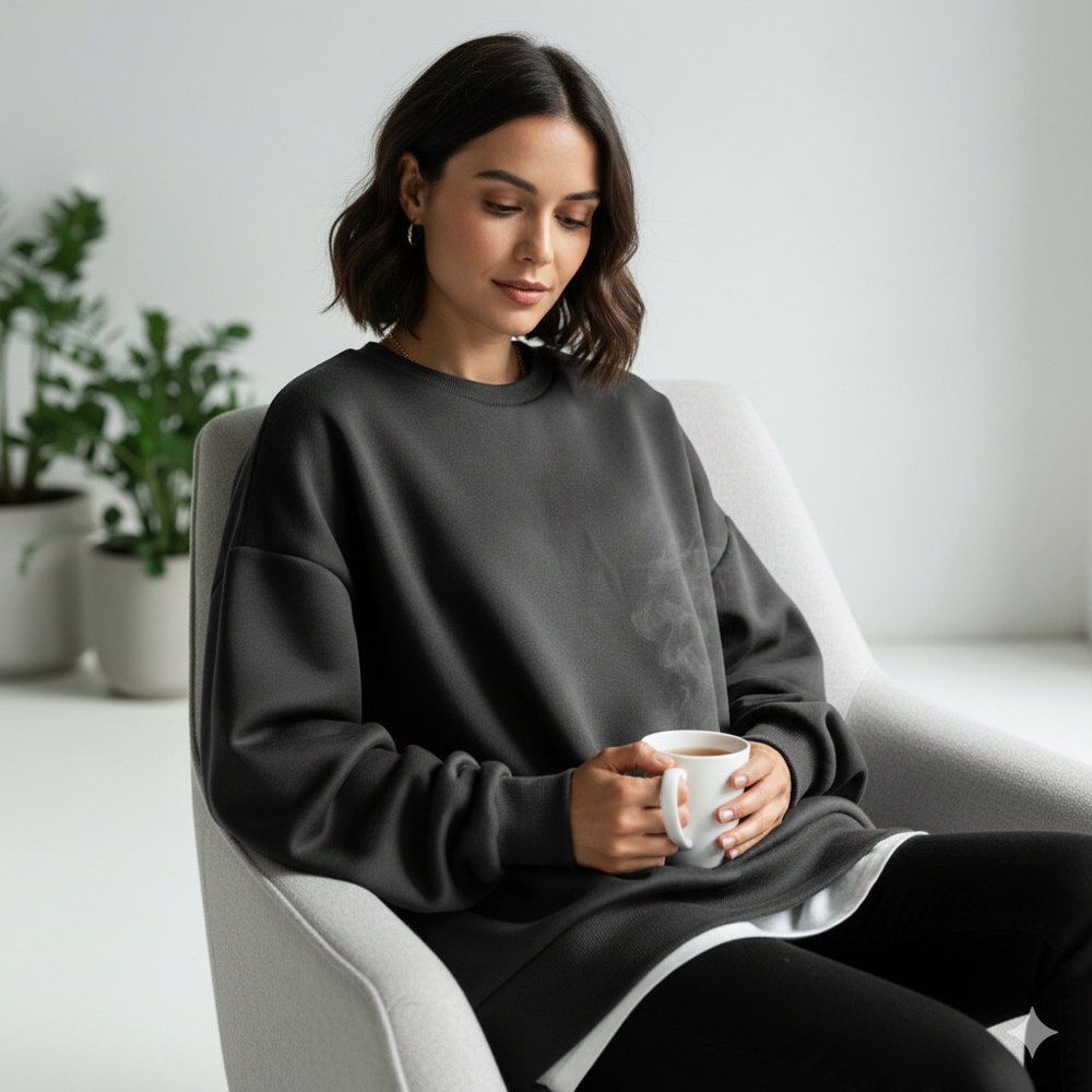 Lässiger Damen Hoodie mit Rundhalsausschnitt | Freizeit & Winter