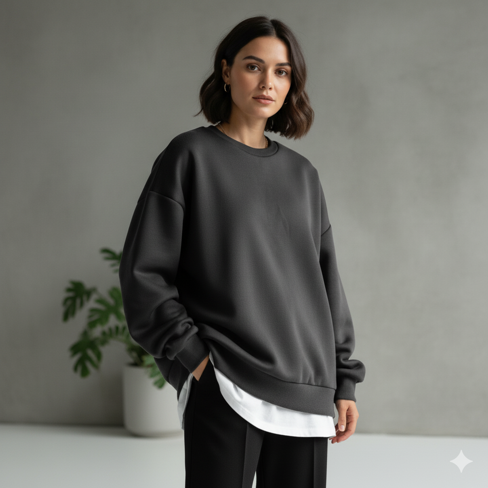 Lässiger Damen Hoodie mit Rundhalsausschnitt | Freizeit & Winter