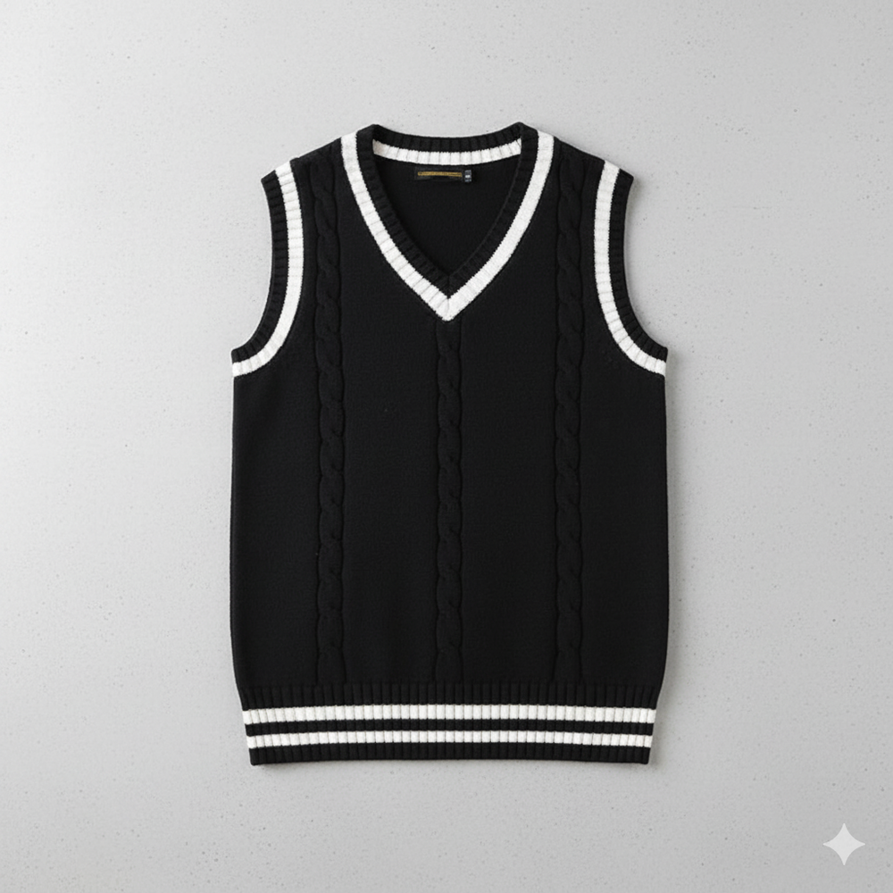 Herren Strickweste im College Stil | Herbst | Übergröße