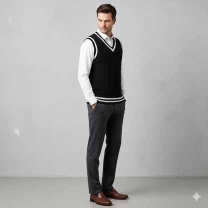 Herren Strickweste im College Stil | Herbst | Übergröße