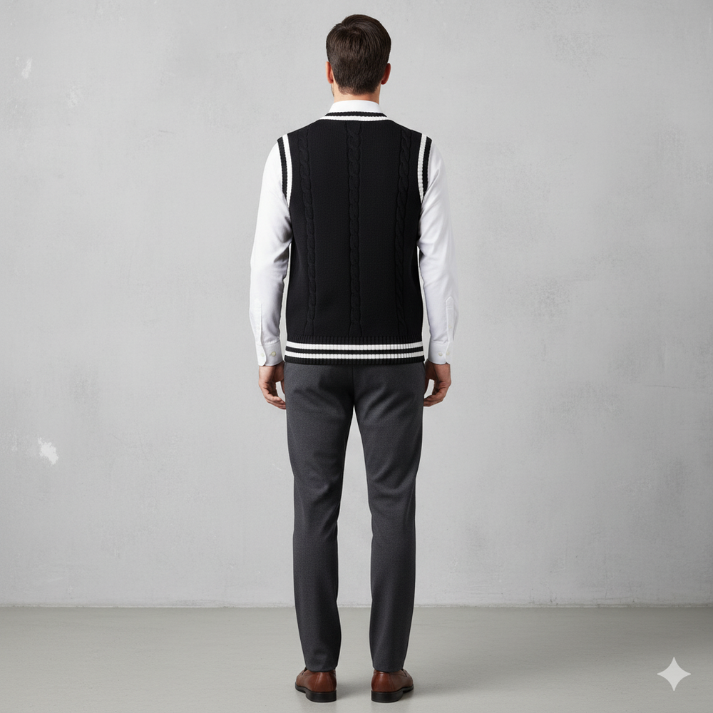 Herren Strickweste im College Stil | Herbst | Übergröße