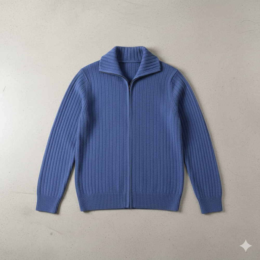 Herren Wollpullover mit Reißverschlusskragen | Elegant | Winter