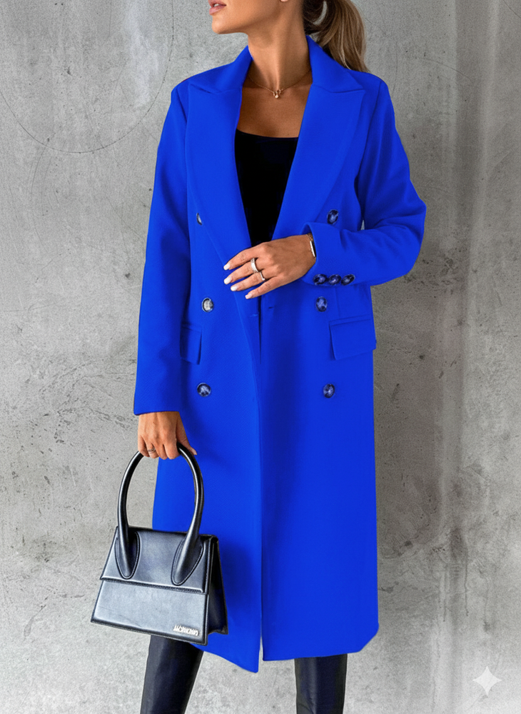 Damen Mantel mit Reverskragen | Doppelreihig & Elegant | Herbst/Winter