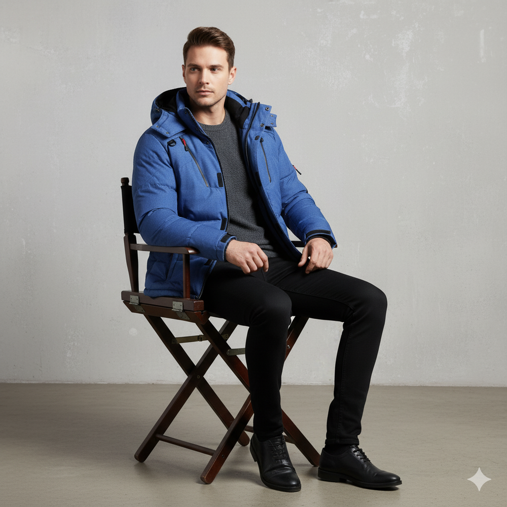 Warme Herren Daunenjacke mit Kapuze | Winter | Outdoor