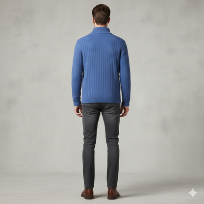 Herren Wollpullover mit Reißverschlusskragen | Elegant | Winter