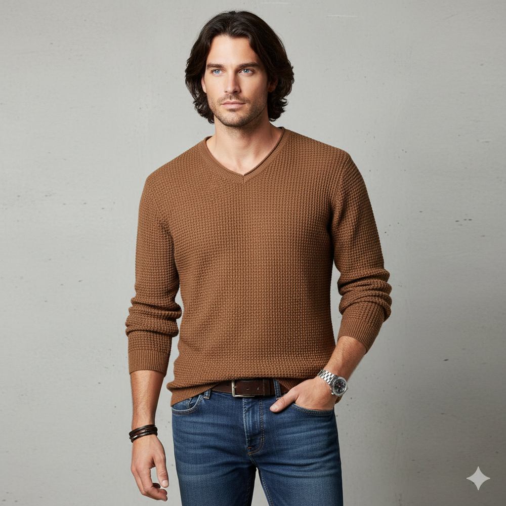 Lässiger Damen Strickpullover mit V-Ausschnitt | Freizeit | Herbst