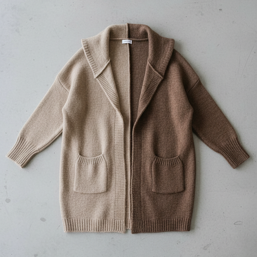 Langer Damen Strickjacke im Loose Fit mit Revers | Herbst