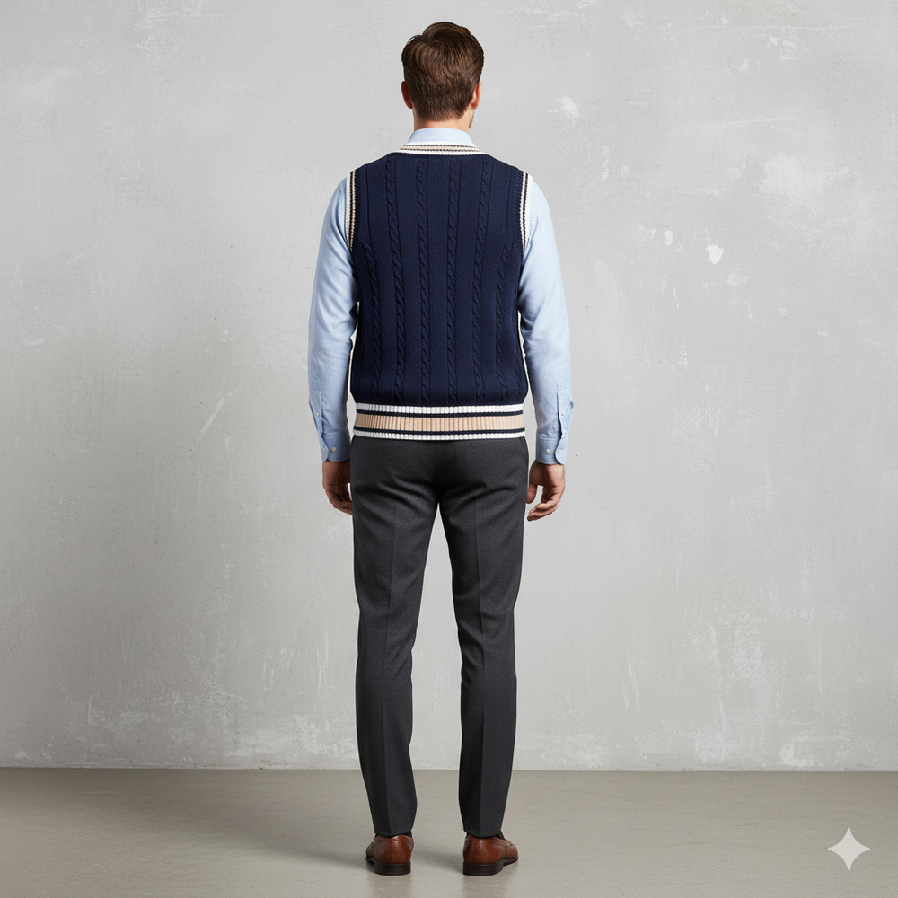 Herren Strickweste im College Stil | Herbst | Übergröße