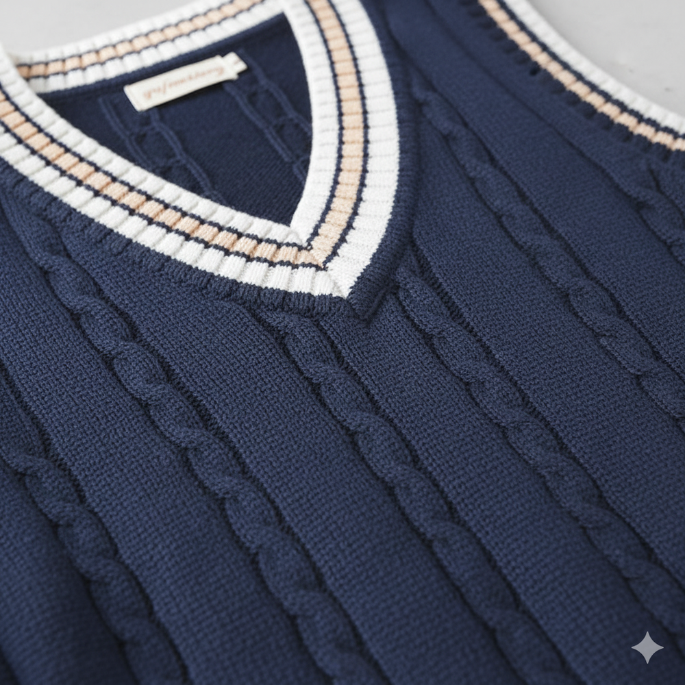 Herren Strickweste im College Stil | Herbst | Übergröße