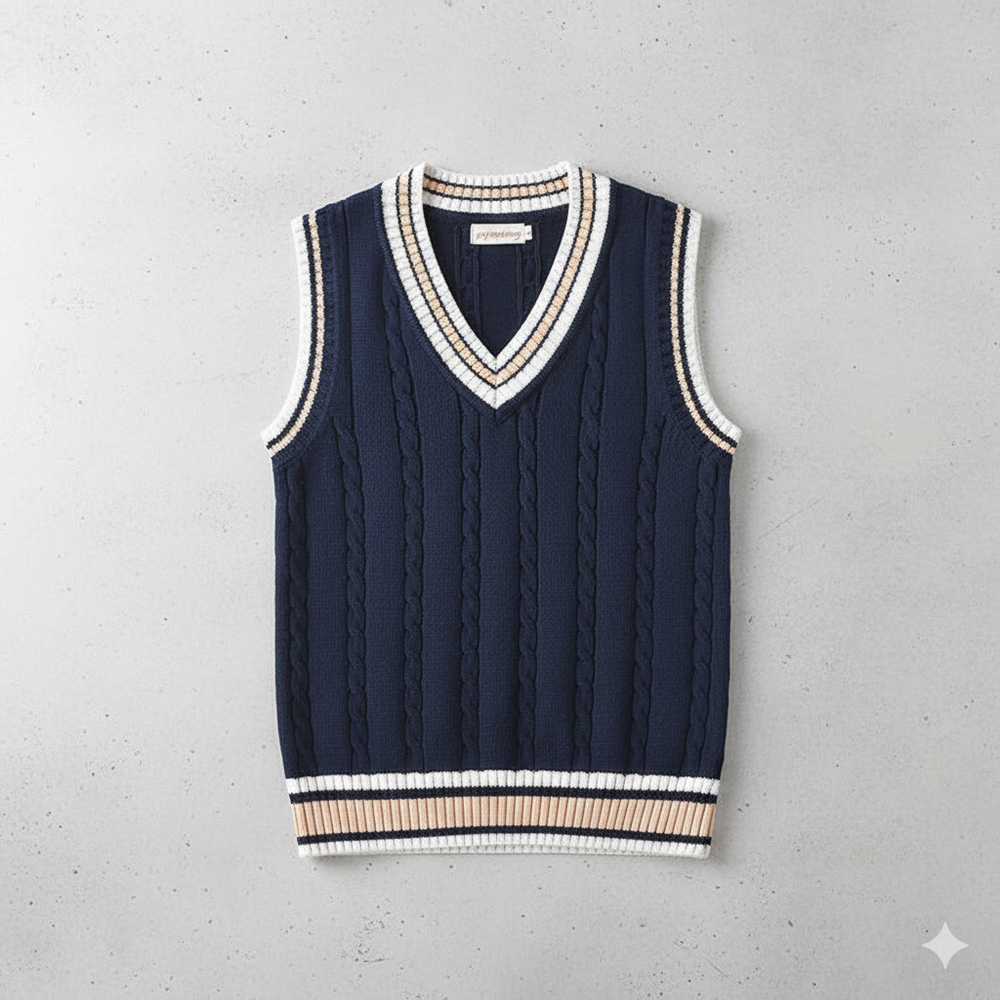 Herren Strickweste im College Stil | Herbst | Übergröße