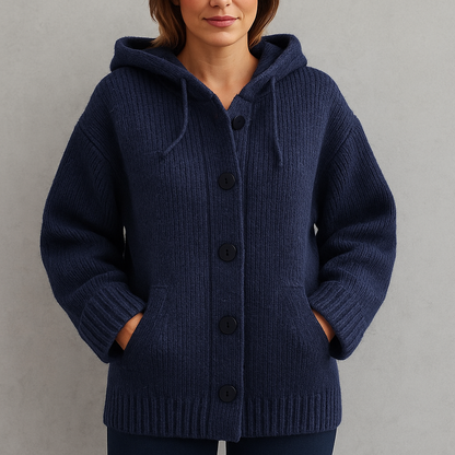 Kuscheliger Damen Strickjacke mit Kapuze | Warm für Herbst/Winter
