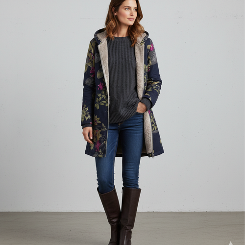 Damen Fleecejacke mit Kapuze | Plüsch & Kuschelig | Herbst/Winter