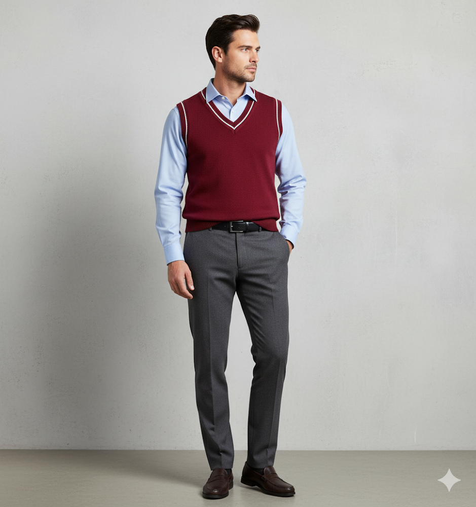 Herren Strickweste im College Stil | Herbst | Übergröße