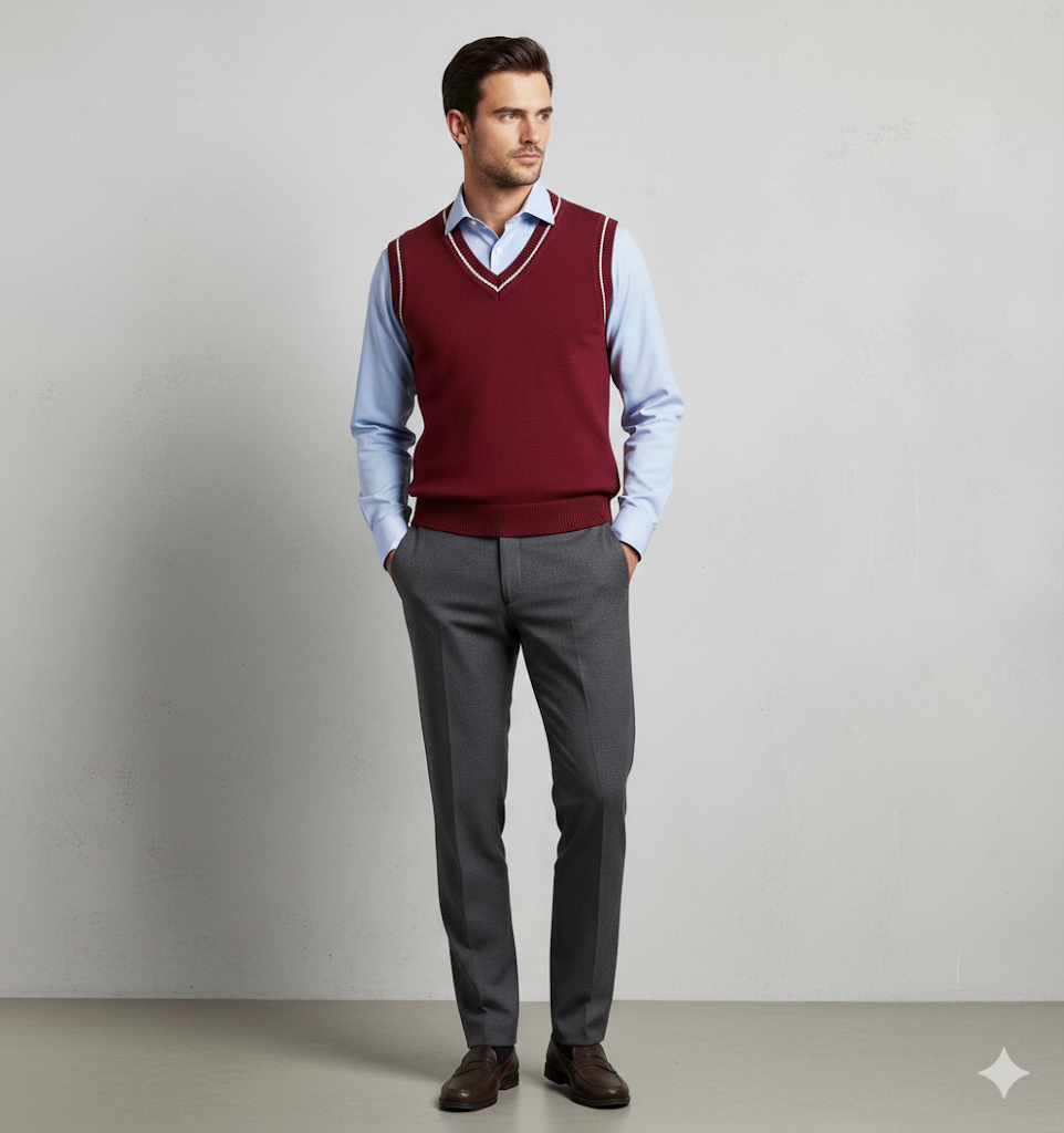Herren Strickweste im College Stil | Herbst | Übergröße