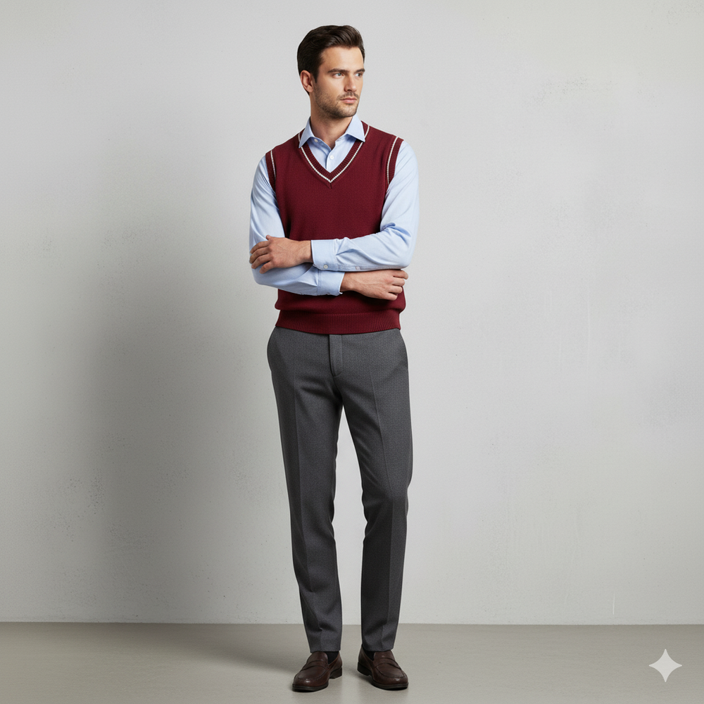 Herren Strickweste im College Stil | Herbst | Übergröße