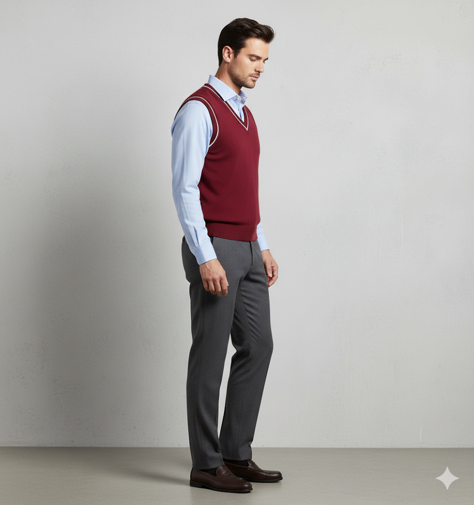 Herren Strickweste im College Stil | Herbst | Übergröße