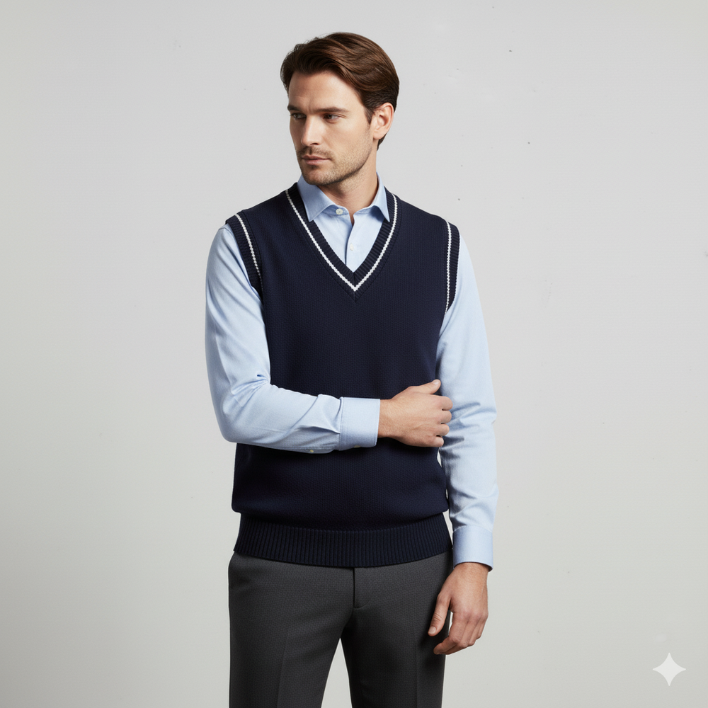 Herren Strickweste im College Stil | Herbst | Übergröße