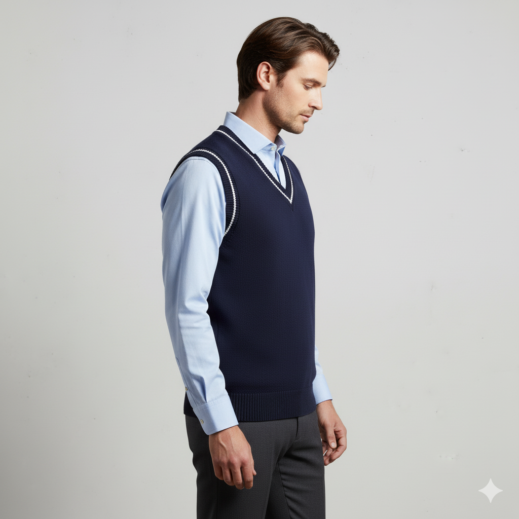 Herren Strickweste im College Stil | Herbst | Übergröße