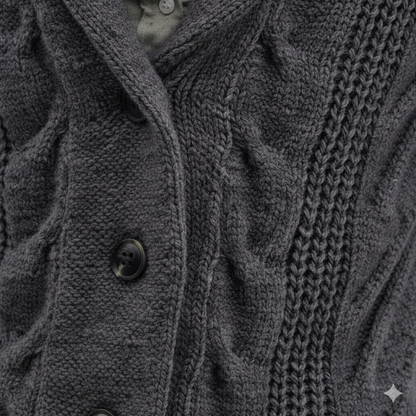 Herren Strickjacke mit Schalkragen und Zopfmuster | Winter